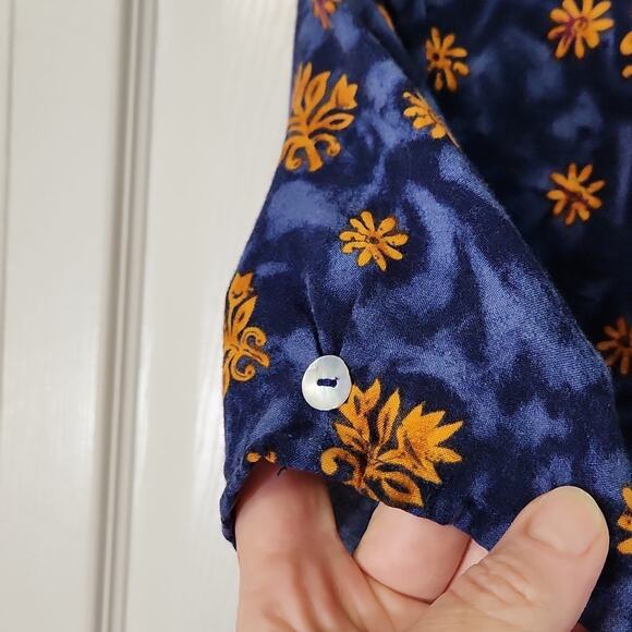 Vintage Impressions Of California Blue Floral Maxi Dress SZ Med Egyptian Hippie - Picture 7 of 10